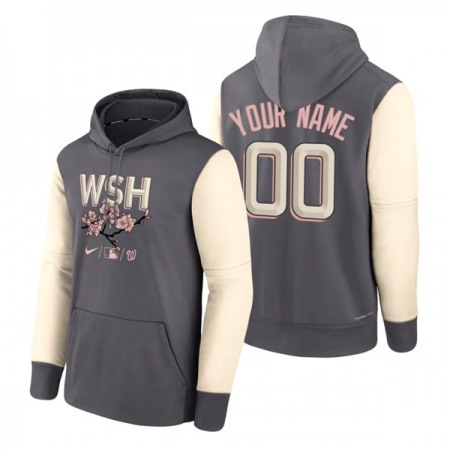 Men's Washington Nationals ACTIVE Player Custom 2022 Grey City Connect Cherry Blossom Print Hoodie Men's Washington Nationals ACTIVE Player Custom 2022 Grey City Connect Cherry Blossom Print Hoodie