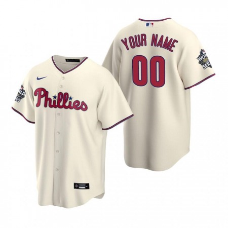 Men's Philadelphia Phillies ACTIVE Player Custom Cream2022 World Series Cool Base Stitched Baseball Jersey Men's Philadelphia Phillies ACTIVE Player Custom Cream2022 World Series Cool Base Stitched Baseball Jersey