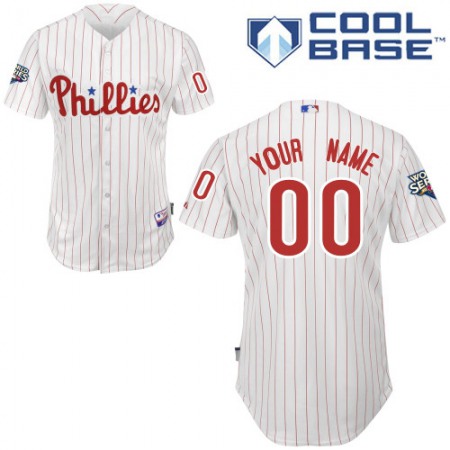 Phillies Personalized Authentic White Red Strip w/2009 World Series Patch Cool Base MLB Jersey Phillies Personalized Authentic White Red Strip w/2009 World Series Patch Cool Base MLB Jersey