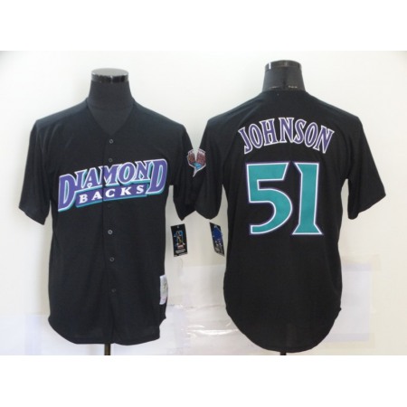 Men's Arizona Diamondbacks #51 Randy Johnson Black Throwback Cool Base Stitched Jersey Men's Arizona Diamondbacks #51 Randy Johnson Black Throwback Cool Base Stitched Jersey