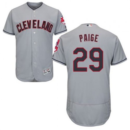 indians #29 Satchel Paige Grey Flexbase Authentic Collection Stitched MLB Jersey