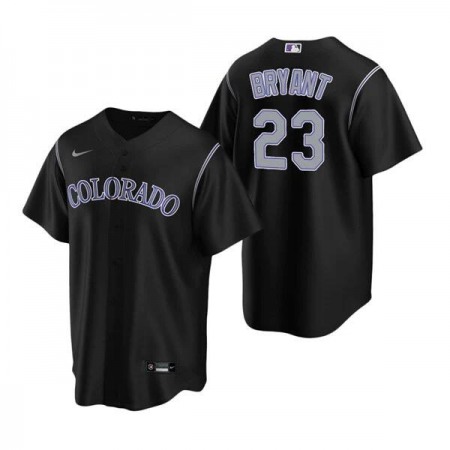 Men's Colorado Rockies #23 Kris Bryant Black Stitched Baseball Jersey Men's Colorado Rockies #23 Kris Bryant Black Stitched Baseball Jersey