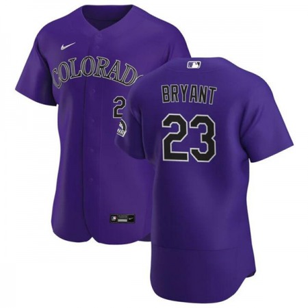 Men's Colorado Rockies #23 Kris Bryant Purple Flex Base Stitched Jersey Men's Colorado Rockies #23 Kris Bryant Purple Flex Base Stitched Jersey