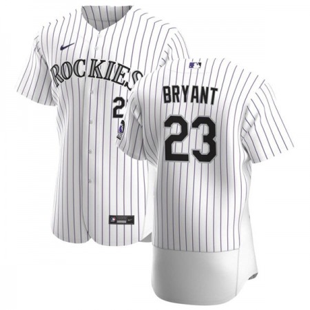Men's Colorado Rockies #23 Kris Bryant White Flex Base Stitched Jersey Men's Colorado Rockies #23 Kris Bryant White Flex Base Stitched Jersey