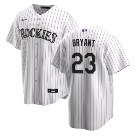 Men's Colorado Rockies #23 Kris Bryant White Stitched Baseball Jersey Men's Colorado Rockies #23 Kris Bryant White Stitched Baseball Jersey