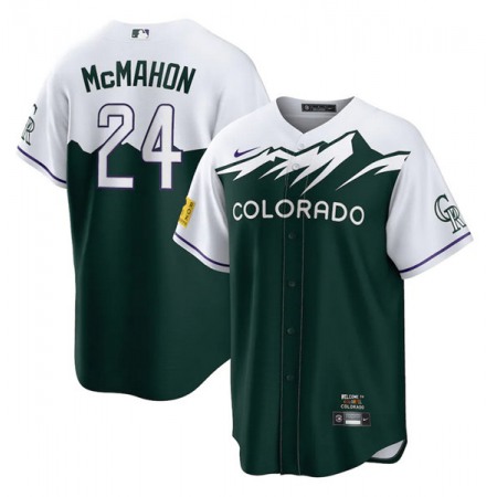 Men's Colorado Rockies #24 Ryan McMahon 2022 Green City Connect Stitched Baseball Jersey Men's Colorado Rockies #24 Ryan McMahon 2022 Green City Connect Stitched Baseball Jersey