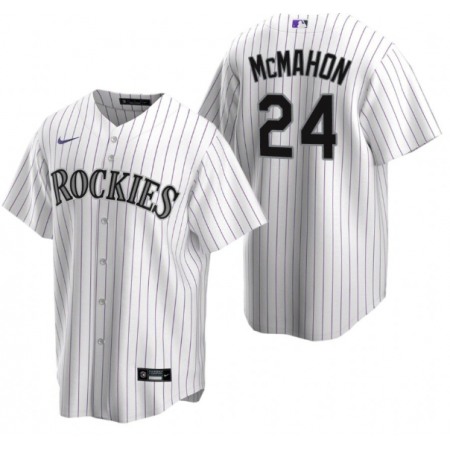Men's Colorado Rockies #24 Ryan McMahon White Stitched Baseball Jersey Men's Colorado Rockies #24 Ryan McMahon White Stitched Baseball Jersey