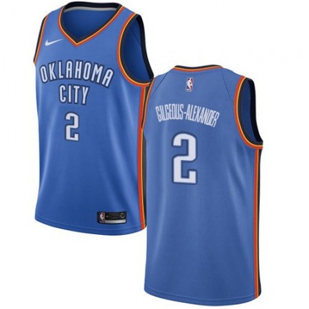 Men's Oklahoma City Thunder #2 Shai Gilgeous-Alexander Blue Stitched Basketball Jersey Men's Oklahoma City Thunder #2 Shai Gilgeous-Alexander Blue Stitched Basketball Jersey
