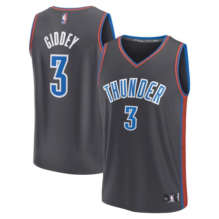 Men's Oklahoma City Thunder #3 Josh Giddey 2022/23 Black City Edition Stitched Basketball Jersey Men's Oklahoma City Thunder #3 Josh Giddey 2022/23 Black City Edition Stitched Basketball Jersey