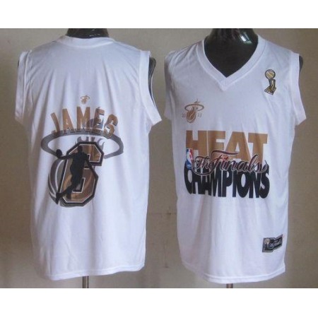 Heat #6 LeBron James White 2013 NBA Finals Champions Stitched NBA Jersey