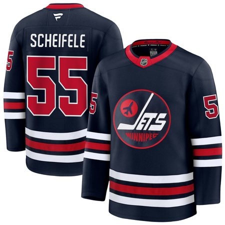 Men's Winnipeg Jets #55 Mark Scheifele Navy Alternate Premium Jersey
