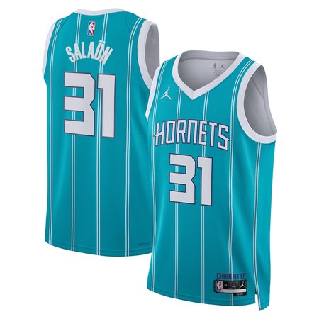 Men's Charlotte Hornets #31 Tidjane Salaun Teal Icon Edition Swingman Jersey