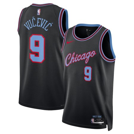 Men's Chicago Bulls #9 Nikola Vucevic Black 2025/26 City Edition Swingman Jersey