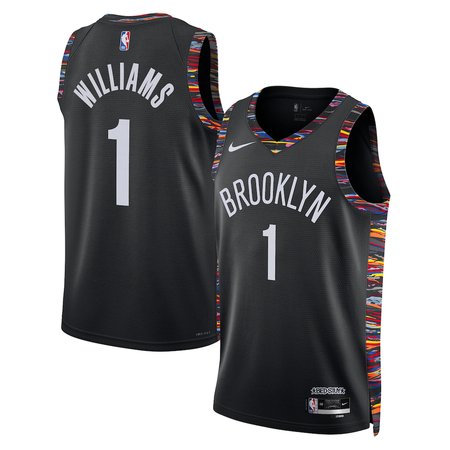 Youth Brooklyn Nets #1 Ziaire Williams Black 2025/26 City Edition Swingman Jersey