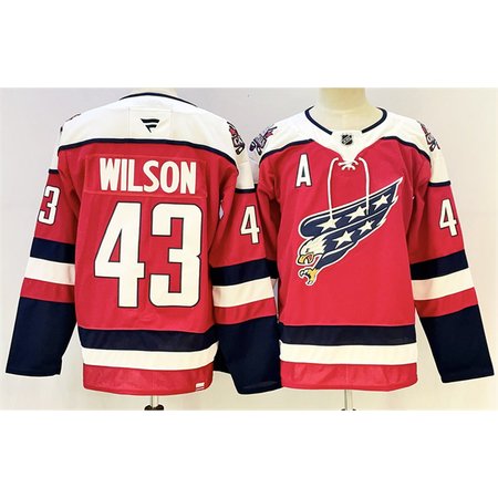 Youth Washington Capitals #43 Tom Wilson Red With A Patch Stitched Hockey Jersey