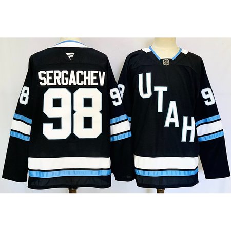 Youth Utah Mammoth #98 Mikhail Sergachev Navy 2024-25 Stitched Jersey