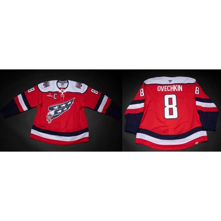 Men's Washington Capitals #8 Alexander Ovechkin Red With C Patch Stitched Hockey Premium Jersey
