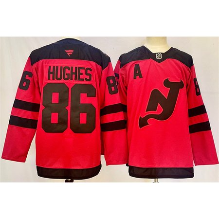 Youth New Jersey Devils #86 Jack Hughes Red 2024-25 With A Patch Stitched Hockey Jersey
