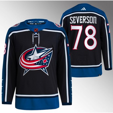 Youth Columbus Blue Jackets #78 Damon Severson Black 2022-23 Reverse Retro Stitched Jersey