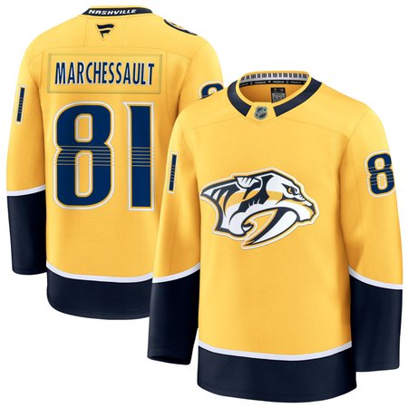 Men's Nashville Predators #81 Jonathan Marchessault Gold 2024-25 Home Stitched Hockey Premium Jersey