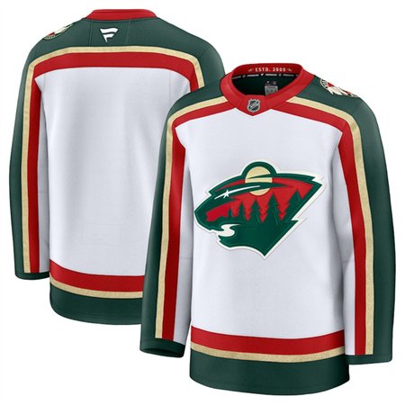 Men's Minnesota Wild Blank White 2025 25th Anniversary Stitched Hockey Premium Jersey