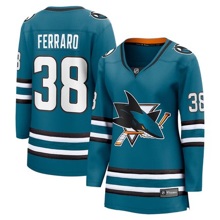 Women's San Jose Sharks #38 Mario Ferraro Teal Home Player Jersey