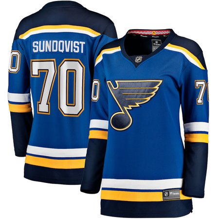 Women's St. Louis Blues #70 Oskar Sundqvist Blue Home Player Jersey