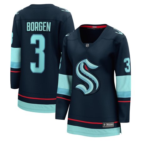 Women's Seattle Kraken #3 Will Borgen Deep Sea Blue Home Player Jersey