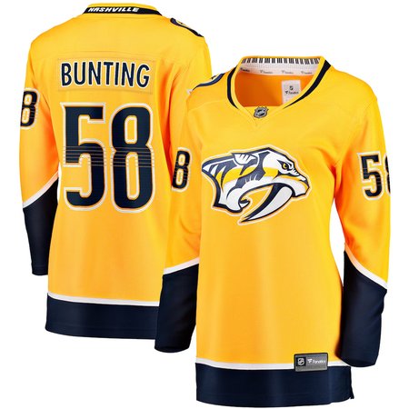 Women's Nashville Predators #58 Michael Bunting Gold Home Player Jersey