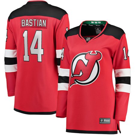 Women's New Jersey Devils #14 Nathan Bastian Red Home Team Player Jersey