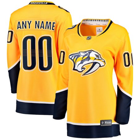 Women's Nashville Predators Yellow Home Custom Jersey