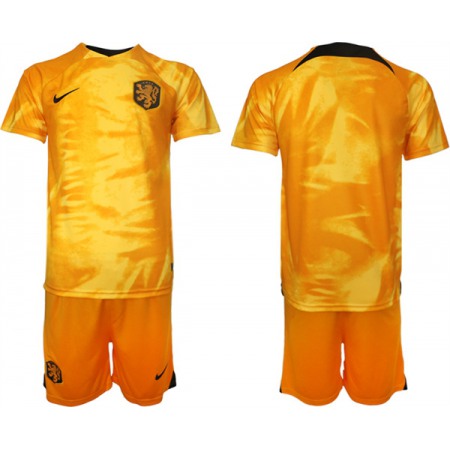Men's Netherlands Blank Orange Home Soccer Jersey Suit