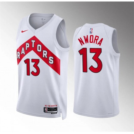 Men's Toronto Raptors #13 Jordan Nwora White Association Edition Stitched Basketball Jersey Men's Toronto Raptors #13 Jordan Nwora White Association Edition Stitched Basketball Jersey