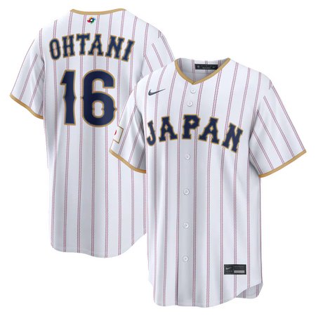 Men's Japan Baseball #16 Shohei Ohtani White 2026 World Baseball Classic Home Stadium Jersey