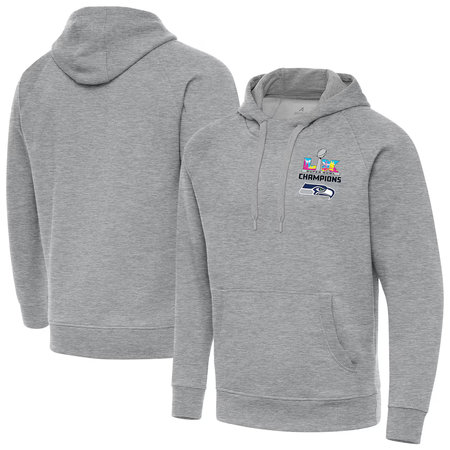 Men's Seattle Seahawks Antigua Heather Gray Super Bowl LX Champions Victory Hoodie