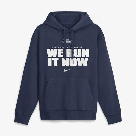 Men's Seattle Seahawks Nike College Navy Super Bowl LX Champions Club Fleece Hoodie