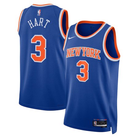 Men's New York Knicks #3 Josh Hart Nike Blue Swingman Icon Edition Jersey