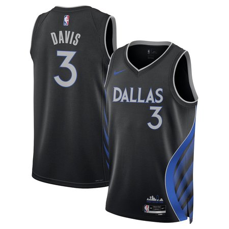 Men's Dallas Mavericks #3 Anthony Davis Nike Black Swingman Jersey