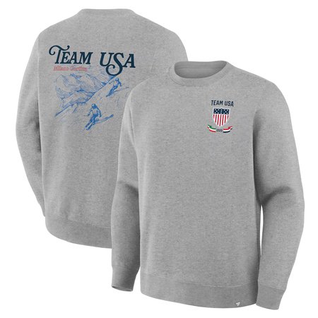 Men's Team USA Gray 2026 Winter Olympics Skiing Sweatshirt