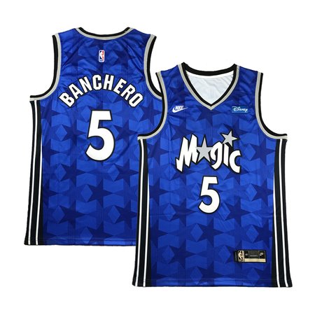 Men's Orlando Magic #5 Paolo Banchero Royal Stitched Basketball Jersey