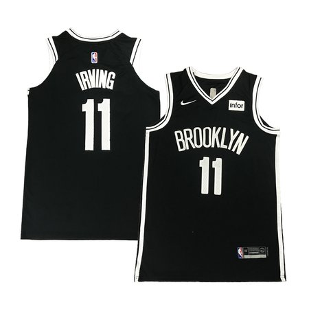 Men's Brooklyn Nets #11 Kyrie Irving Black Stitched Basketball Jersey