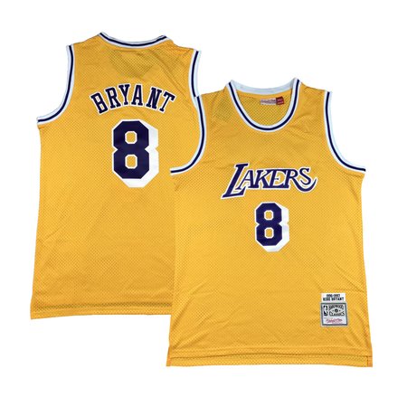 Men's Los Angeles Lakers #8 Kobe Bryant Yellow Stitched Basketball Jersey