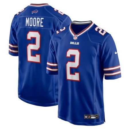Men's Buffalo Bills #2 DJ Moore Royal Game Jersey