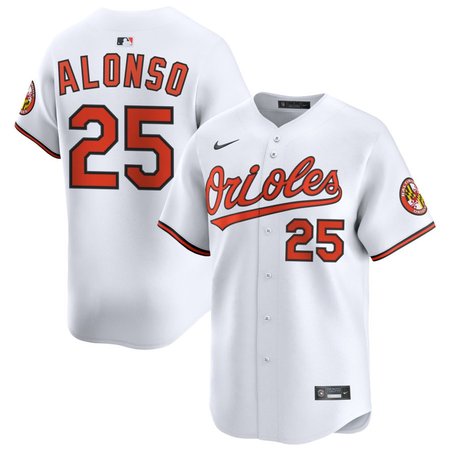 Men's Baltimore Orioles #25 Pete Alonso Nike White Home Limited Jersey