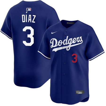 Men's Los Angeles Dodgers #3 Edwin Diaz Nike Royal Home Limited Jersey