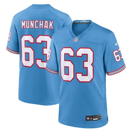 Men's Tennessee Titans #63 Mike Munchak Nike Light Blue Retired Player Alternate Game Jersey
