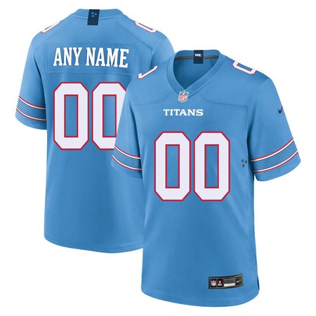 Men's Tennessee Titans Custom Nike Light Blue Game Jersey
