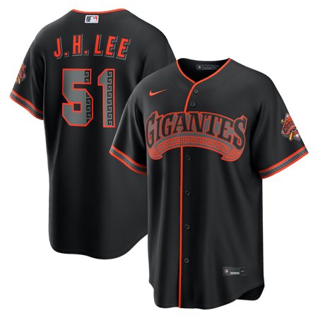 Men's San Francisco Giants #51 Jung Hoo Lee Nike Black Alternate Stadium Jersey