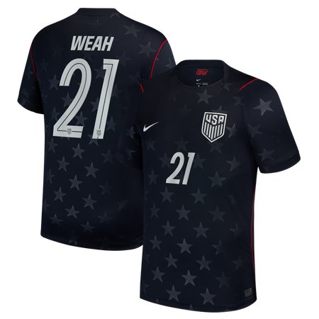 Men's Timothy Weah #21 USA Away Stadium Replica Jersey World Cup 2026