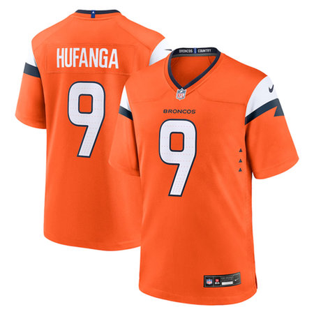 Men's Denver Broncos #9 Talanoa Hufanga Orange Alternate Game Jersey